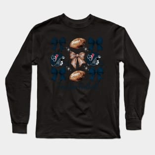 Houston Texans Coquette Football Bow - Abeno Comics #18 Long Sleeve T-Shirt